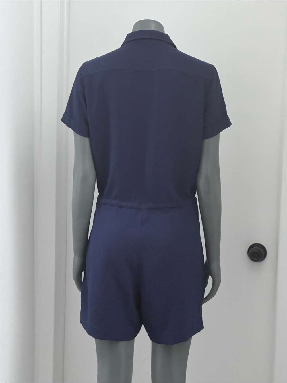 Navy Shorts/Romper with Drawstring Waist - Picture 2 of 3